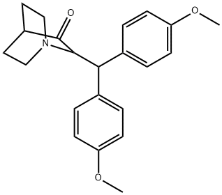 2-[Bis(4-methoxyphenyl)methyl]-1-azabicyclo[2.2.2]octan-3-one 结构式