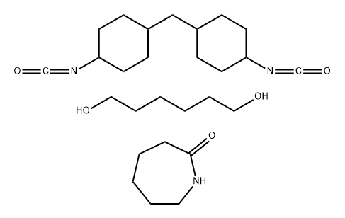 Ε-己内酰胺、1,6-己二醇、双(4-环己基异氰酸)甲烷的聚合物 结构式