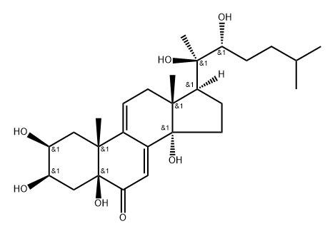 (22R)-2β,3β,5β,14,20,22-Hexahydroxy-5β-cholesta-7,9(11)-dien-6-one 结构式