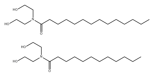 Tetradecanamide, N,N-bis(2-hydroxyethyl)-, mixt. with N,N-bis(2-hydroxyethyl)dodecanamide 结构式