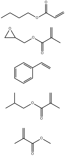 2-Propenoic acid, 2-methyl-, methyl ester, polymer with butyl 2-propenoate, ethenylbenzene, 2-methylpropyl 2-methyl-2-propenoate and oxiranylmethyl 2-methyl-2-propenoate 结构式