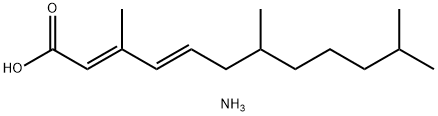 (2E,4E)-(±)-3,7,11-三甲基-2,4-二烯癸酸铵盐 结构式