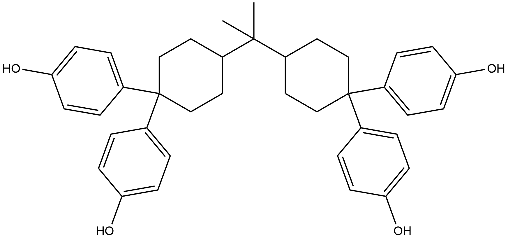 Phenol, 4,4',4'',4'''-[(1-methylethylidene)di-4-cyclohexanyl-1-ylidene]tetrakis- 结构式
