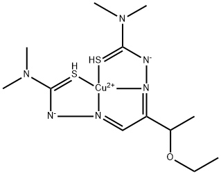 Butyraldehyde, 3-ethoxy-2-oxo-, bis(4,4-dimethyl-2-thiosemicarbazone), copper (ii) complex 结构式