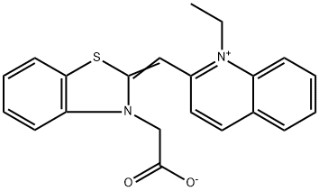 2-[[3-(Carboxylatomethyl)benzothiazol-2(3H)-ylidene]methyl]-1-ethylquinolinium 结构式