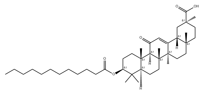Olean-12-en-29-oic acid, 11-oxo-3-[(1-oxododecyl)oxy]-, (3β,20β)- 结构式