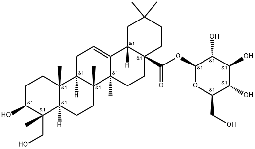 常春苷元-28-BETA-D-吡喃葡萄糖苷 结构式