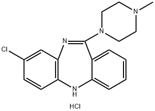 5H-Dibenzo[b,e][1,4]diazepine, 8-chloro-11-(4-methyl-1-piperazinyl)-, hydrochloride (1:1) 结构式