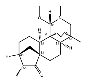 (16β,20S)-15-Deoxy-16,17-dihydro-15-oxoveatchine 结构式