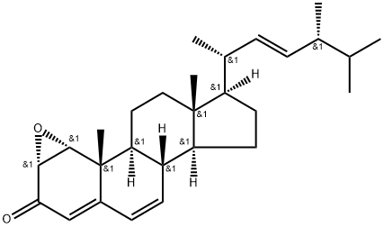 10,13-Dimethyl-17-(1,4,5-trimethyl-hex-2-enyl)-1,2,8,9,10,11,12,13,14,15,16,17-dodecahydro-20-oxa-cyclopropa[1,2]cyclopenta[a]ph
enthren-3-one 结构式