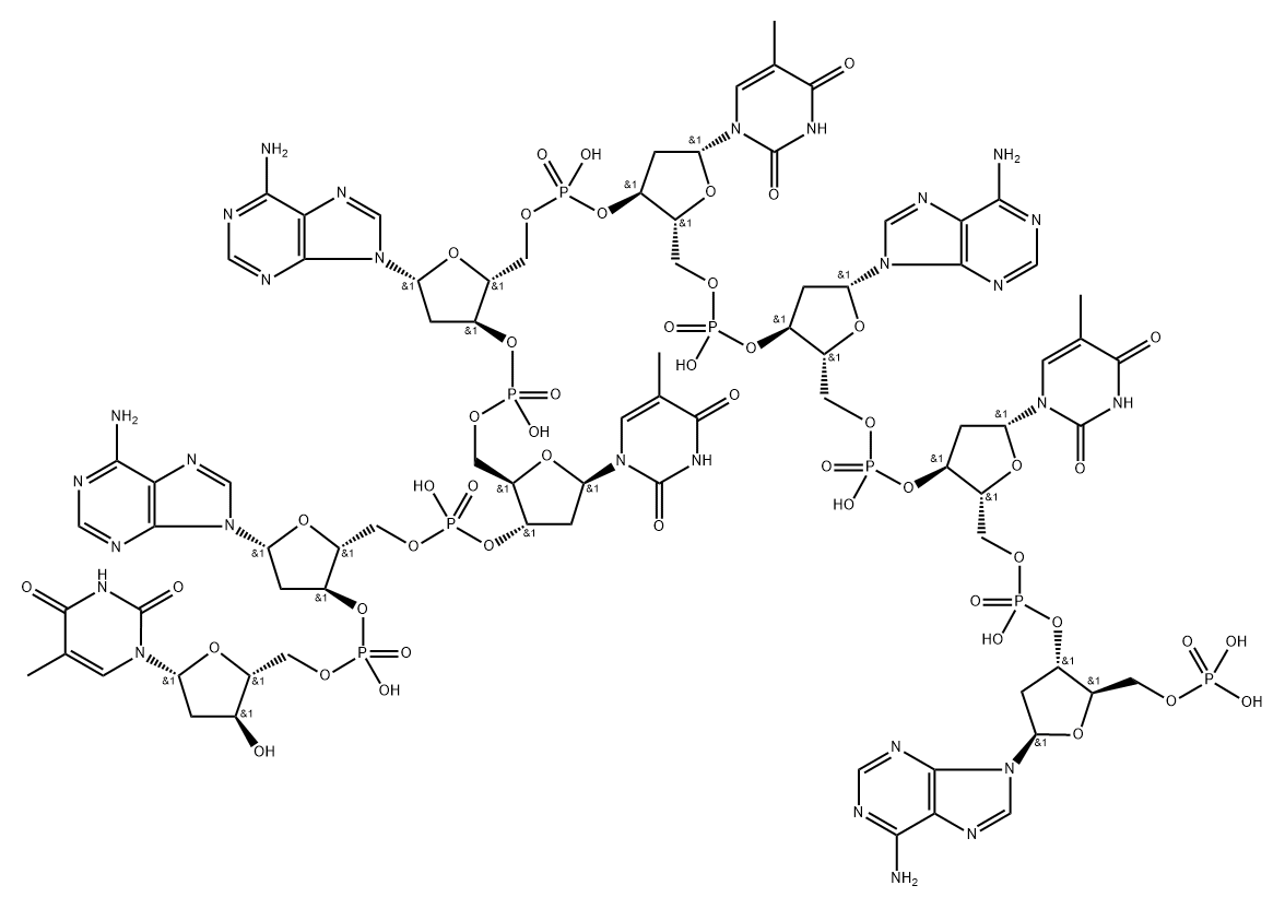 tetra(deoxyadenylylthymidylyl)adenylate complex 结构式