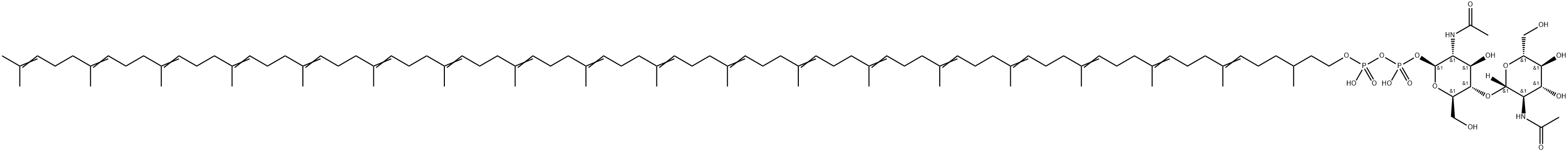 P'-di-N-acetylchitobiosyl-P(2)-dolichylpyrophosphate 结构式