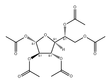 1-O,2-O,3-O,5-O,6-O-Pentaacetyl-β-D-galactofuranose 结构式