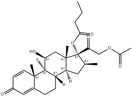 Pregna-1,4-diene-3,20-dione, 21-(acetyloxy)-9-fluoro-11-hydroxy-16-methyl-17-(1-oxobutoxy)-, (11β,16β)- (9CI)