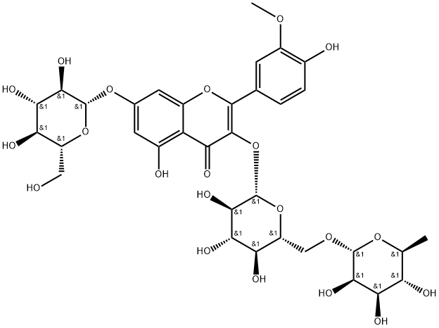 异鼠李素-3-O-芸香苷-7-O-葡萄糖苷 结构式