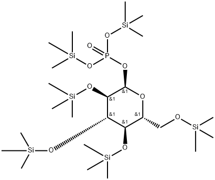 2-O,3-O,4-O,6-O-Tetrakis(trimethylsilyl)-α-D-glucopyranose [phosphoric acid bis(trimethylsilyl)] ester 结构式