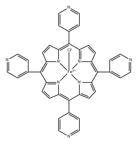 铁(III)消旋-四(4-吡啶基)卟吩氯化 结构式