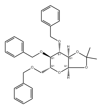 3,4,6-Tri-O-benzyl-1,2-O-isopropylidene-a-D-glucopyranose 结构式