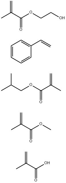 2-甲基-2-丙烯酸与乙烯基苯、2-甲基-2-丙烯酸-2-羟乙酯、2-甲基-2-丙烯酸甲酯和2-甲基-2-丙烯酸-2-甲基丙酯的聚合物 结构式