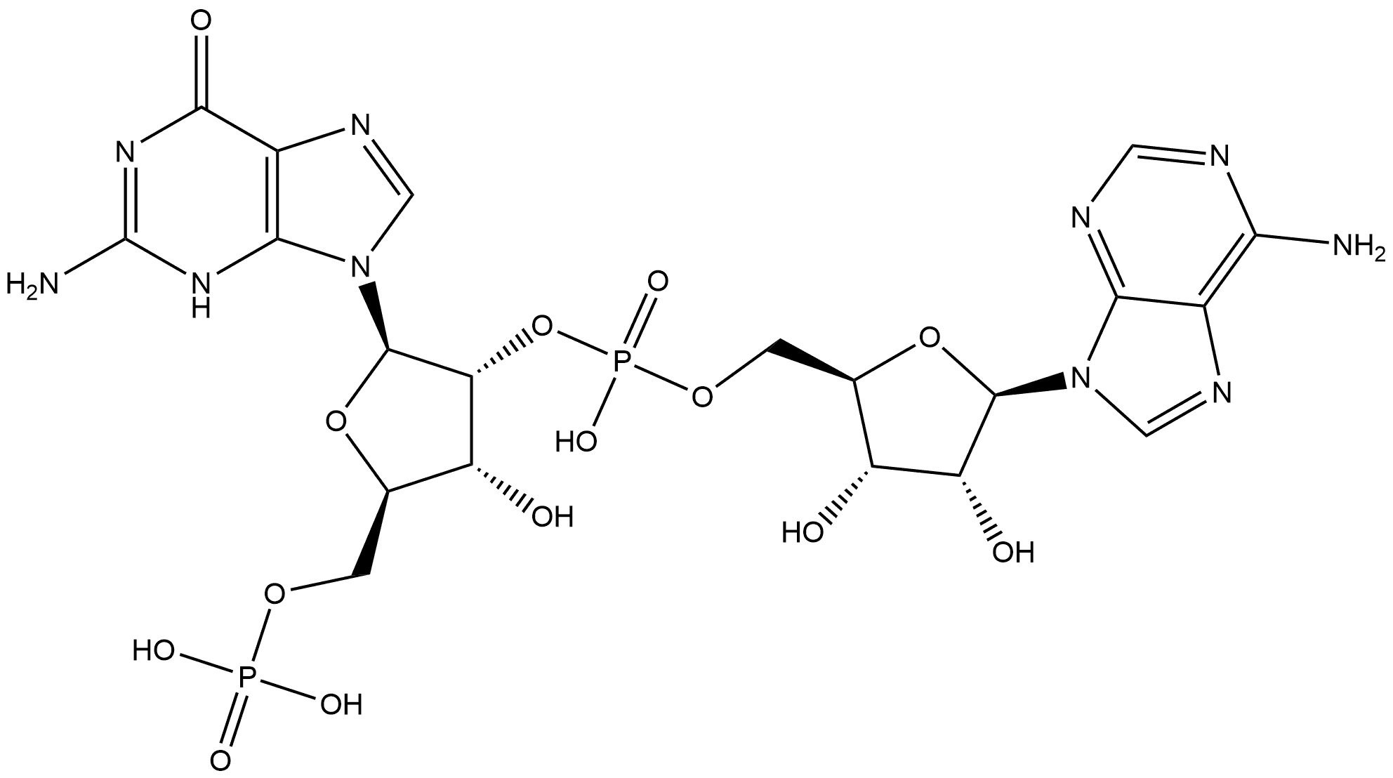 pG(2',5')pA 结构式