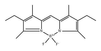 2,8-二乙基-5,5-二氟-1,3,7,9-四甲基-5H-二吡咯并[1,2-C:2',1'-F][1,3,2]二氮杂环己硼烷 结构式