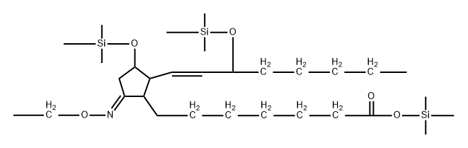 (9Z,11R,13E,15S)-9-(Ethoxyimino)-11α,15-bis(trimethylsiloxy)prost-13-en-1-oic acid trimethylsilyl ester 结构式