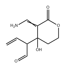 3-(Aminomethylene)tetrahydro-4-hydroxy-2-oxo-α-vinyl-2H-pyran-4-acetaldehyde 结构式