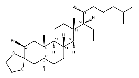 2β-Bromo-5α-cholestan-3-one ethylene acetal 结构式