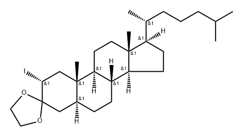 2α-Iodo-5α-cholestan-3-one ethylene acetal 结构式