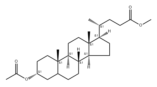 3α-(Acetyloxy)cholan-24-oic acid methyl ester 结构式