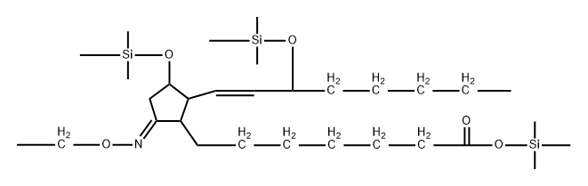 (8β,9Z,11R,13E,15S)-9-(Ethoxyimino)-11α,15-bis(trimethylsiloxy)prost-13-en-1-oic acid trimethylsilyl ester 结构式