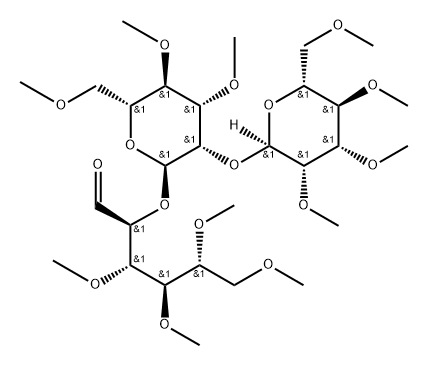 3-O,4-O,5-O,6-O-Tetramethyl-2-O-[3-O,4-O,6-O-trimethyl-2-O-(2-O,3-O,4-O,6-O-tetramethyl-α-D-mannopyranosyl)-α-D-mannopyranosyl]-D-mannose 结构式