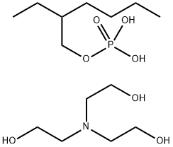 磷酸单(2-乙基己)酯与2,2',2''-氮三(乙醇)的化合物 结构式