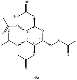 2-S-(2,3,4,6-tetra-O-acetyl-α-D-mannopyranosyl)-2-thiopseudourea hydrobromide 结构式