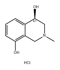 (4R)-4,8-dihydroxy-N-methyl-1,2,3,4-tetrahydroisoquinoline hydrochloride monohydrate 结构式