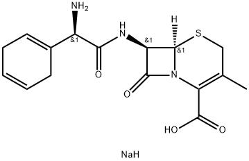 5-Thia-1-azabicyclo[4.2.0]oct-2-ene-2-carboxylic acid, 7-[[(2R)-2-amino-2-(1,4-cyclohexadien-1-yl)acetyl]amino]-3-methyl-8-oxo-, sodium salt (1:1), (6R,7R)- 结构式