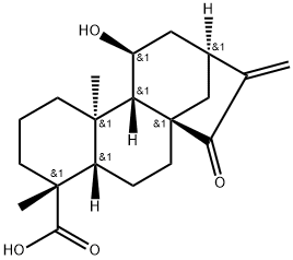 (4ALPHA,11BETA)-11-羟基-15-氧代贝壳杉-16-烯-18-酸 结构式