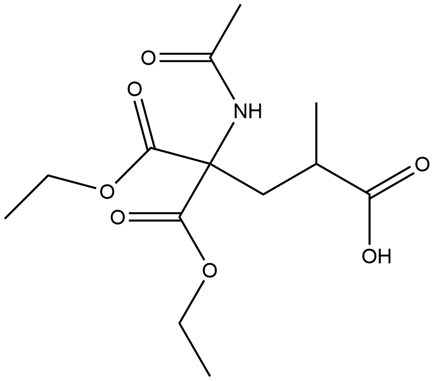 1,1,3-Butanetricarboxylic acid, 1-(acetylamino)-, 1,1-diethyl ester 结构式