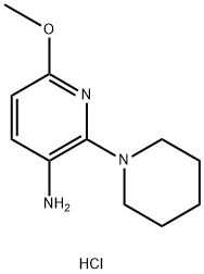 3-Pyridinamine, 6-methoxy-2-(1-piperidinyl)-, hydrochloride (1:2) 结构式