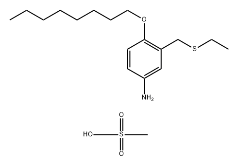 Benzenamine, 3-[(ethylthio)methyl]-4-(octyloxy)-, methanesulfonate (1:1) 结构式