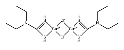 Copper, di-.mu.-chlorobis(diethylcarbamodithioato-.kappa.S,.kappa.S)di-, stereoisomer 结构式