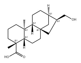 Kauran-18-oic acid, 17-hydroxy-, (4α)- 结构式