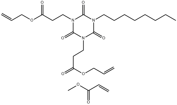 1,3,5-Triazine-1,3(2H,4H)-dipropanoic acid, dihydro-5-octyl-2,4,6-trioxo-, di-2-propenyl ester, polymer with methyl 2-propenoate 结构式