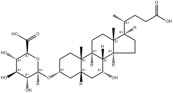 (3a,5b,7a)-23-carboxy-7-hydroxy-24-norcholan-3-yl b-D-glucopyranosiduronic acid 结构式