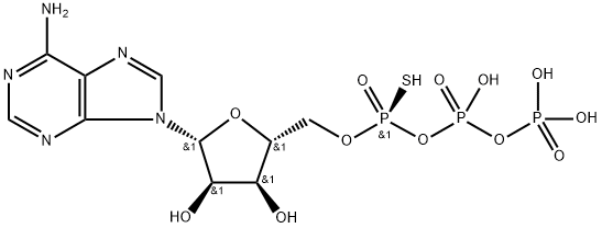 Adenosine-5''-O-(1-thiotriphosphoric acid), Rp-isomer 结构式