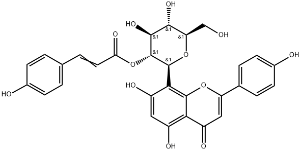 2''-O-P-香豆酰基牡荆素 结构式