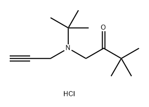 1-(叔丁基(丙-2-炔-1-基)氨基)-3,3-二甲基丁烷-2-酮盐酸盐 结构式