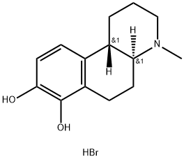 Benzo[f]quinoline-7,8-diol, 1,2,3,4,4a,5,6,10b-octahydro-4-methyl-, hydrobromide, (4aR,10bR)-rel- (9CI) 结构式