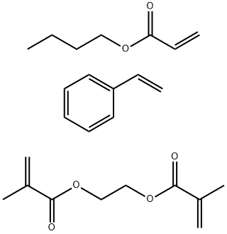 2-甲基-2-丙烯酸-1,2-乙二酯与2-丙烯酸丁酯和乙烯基苯的聚合物 结构式