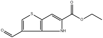 3-甲酰基-4H-噻吩并[3,2-B]吡咯-5-羧酸乙酯 结构式
